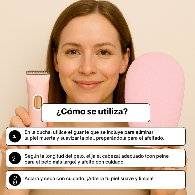 Maquinilla de afeitar eléctrica 2 en 1 para piel suave sin irritación