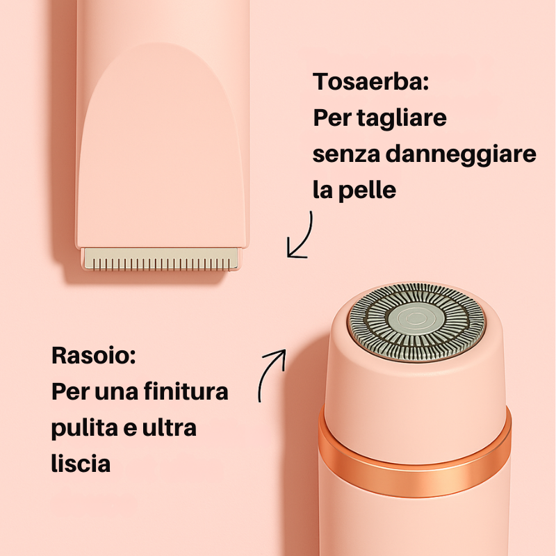 Rasoio elettrico 2 in 1 per una pelle liscia senza irritazioni