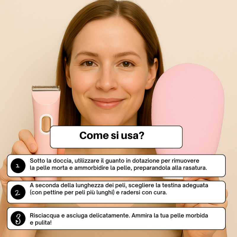 Rasoio elettrico 2 in 1 per una pelle liscia senza irritazioni