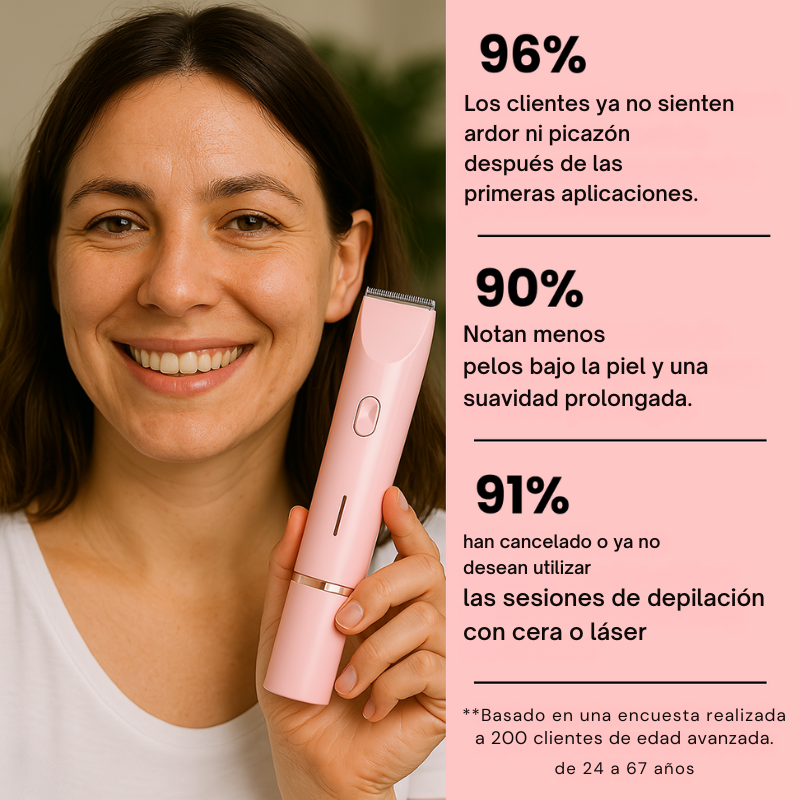 Maquinilla de afeitar eléctrica 2 en 1 para piel suave sin irritación