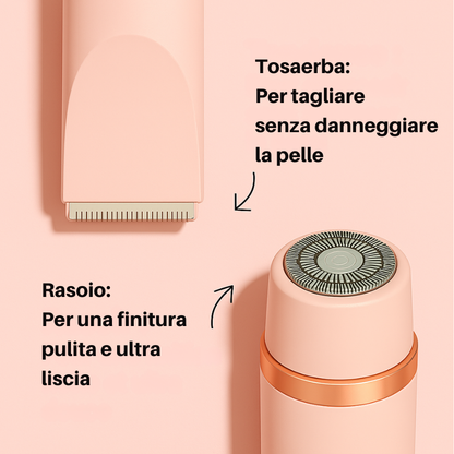 Rasoio elettrico 2 in 1 per una pelle liscia senza irritazioni